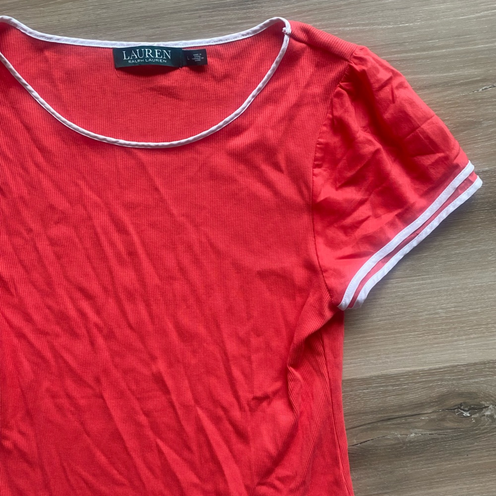 Ralph Lauren Y2K Ribbed Puff Sleeve Top